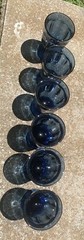 Vintage Set Of 6 Libbey Duratuff Dusky Blue Ice Tea Wine Glasses Goblets