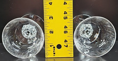 3 Morgantown Golf Ball Clear Low Sherbet Set Vintage Optic Bowl Stemware MCM Lot