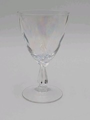 Vintage Fostoria Shell Pearl~Claret Wine Glass Replacement Iridescent Loop Optic