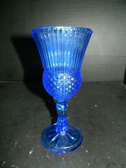 Vintage Fostoria Cobalt Blue Glass George Washington 8″ Goblet Excellent Cond