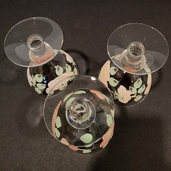 Vintage Imperial Glassware by FRANCISCAN DESERT ROSE (3) 5″ Hand Painted Goblets