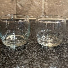 Set of 2 Vtg SwissAir Airlines Etched Logos Beverage Juice Liquor Glass Cups lot