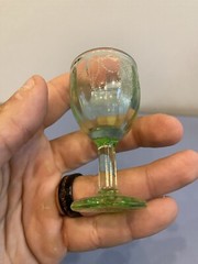 VTG Mosser Glass Jennifer Set #8 Green Glass Mini 5 Jug & Water Goblet SET