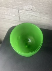 Large Green Satin Glass Bubble Dot Glass / Goblet by Bartlett Collins