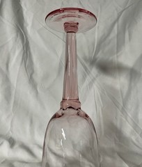 VTG Handblown Pink Glass Goblets Stemware – Set of 7 Tulip Wine Water Glasses