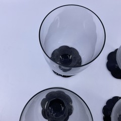 Vintage Westin Black Lily Pad Base Glasses – Set of 6