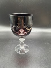 Bohemian Ruby Red Wine Goblet 5”