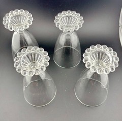 Vintage Anchor Hocking Boopie Bubble Bottom Glasses 5-1/2″ Tall Set Of 4