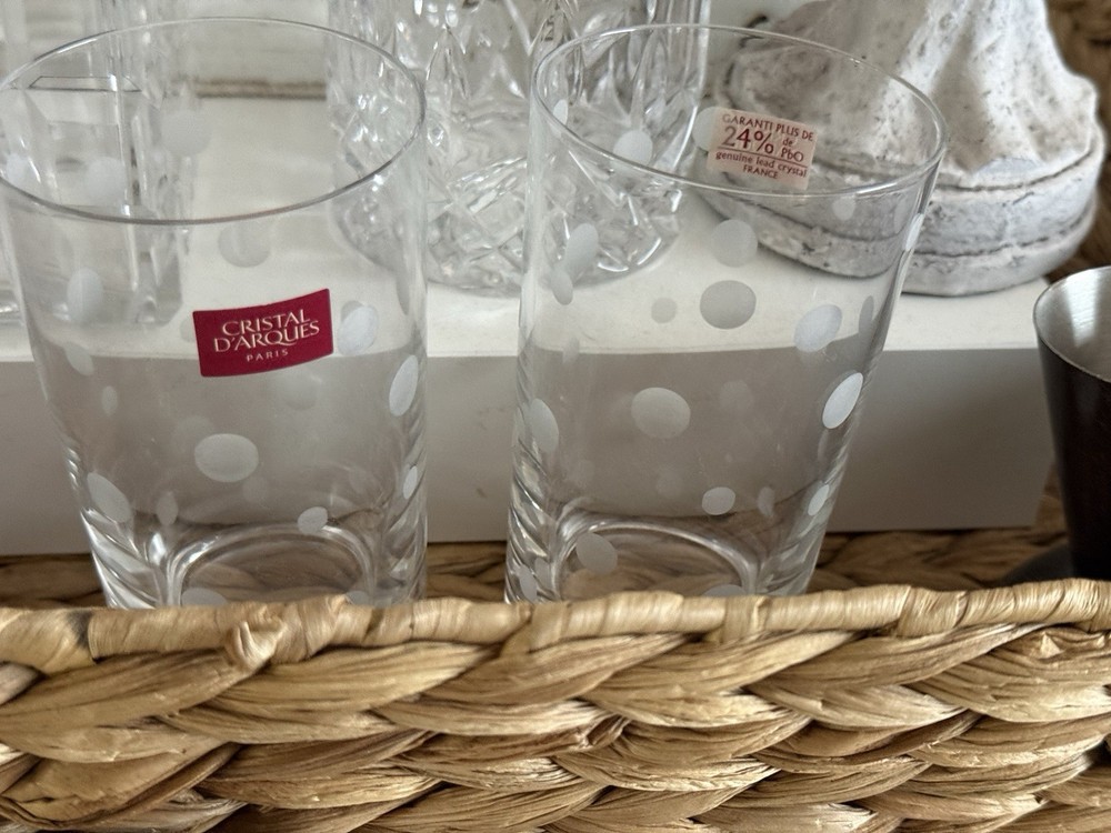 Vintage Cristal d’Arques Celebration Cut Dot Crystal Tumbler Replacement Glass