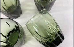 8 Glasses Libbey Crisa Green Swirl 6″ (16 Oz) + 4″ (12 Oz) Tumblers 4 Each