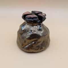 sake cup　”GUINOMI　HAGI-YAKI” deep golden brown 02