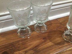 Set Of 4 Vintage Tiara Ponderosa Pine Clear Wine Goblets 4.5» mint