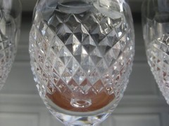 Set of 3 High Quality Cut Crystal Wine Glasses 5 3/4″H