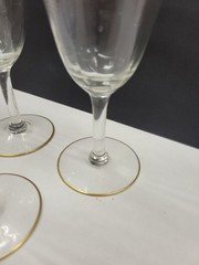 Tiffin? Unknown Manufacturer Gold Rim Water Goblet 6 1/2″- Wine Glass Set Of 5