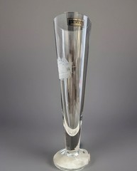 Toscany Crystal Clipper Ship Etched Tall Pilsner Beer Glass Set Of 2 with Label