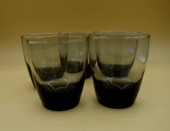Vintage 13oz Libbey Classic Smoke Grey Rocks Glass Set Of 5