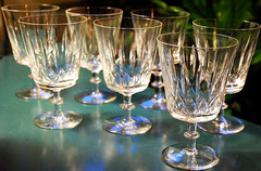 Vtg Set 7 EDINBURGH CRYSTAL ED130 Vertical Hand Cut Water Goblet Glasses SIGNED