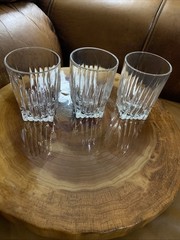 Vintage Set Of 3 Reed & Barton Blown Glass 4oz Tumblers