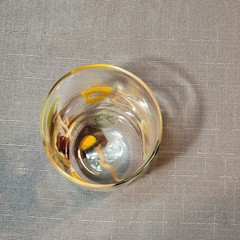Vtg BBG|Bay Blown Glass Party Cup Pair|Hand Blown Art Glass UV Uranium Star|READ
