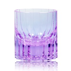 K9 Purple Shiny Crystal Whiskey Glass Hand Carved Rock Shiny Glassware 7oz