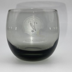 Vtg Smoke Gray Atlanta Falcons Whiskey Glass Tumbler Low Ball Barware Man Cave
