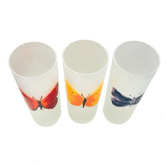 Vintage Dartington Designs Frosted Butterfly Frosted High Ball Glasses Set of 3