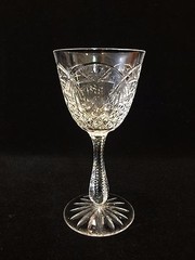 Thomas Webb England Cut Crystal Wine Goblet, 7″ Tall x 3 1/3″ Diameter