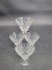 Set of 4 Westmoreland «Thousand Eye» Clear Bubble Sherbert Cups – 4 3/8″ X 4″