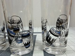 Vintage MCM Gay Fad Atomic Calypso Bongos Set of 3 Glasses 5 1/2″