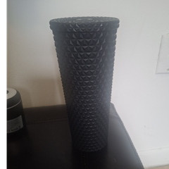 Mainstays 26 oz Rich Black Textured Plastic Tumbler Round Unisex Hand Wash Only