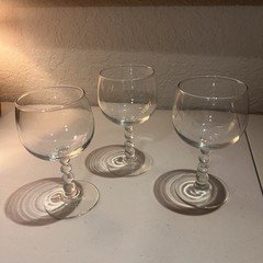 Libbey Glass Knob Hill Set Of 3 Rhine Wine Glasses