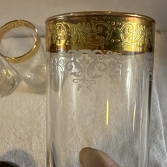 Tiffin Franciscan Rambler Rose Gold Flat Tumbler 8Oz, Set Of 4, 7” tall 24k