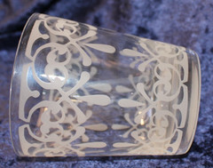 Double Old Fashioned Glasses – Various Frosted & Etched Designs – Set of 6
