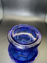 8 oz. Flat Tumbler Looks To Be Hazel Atlas Georgian In Blue 3 3/4”