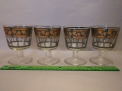 CERA GOLDEN GRAPES – Footed Rocks Glasses VINTAGE (set of 4)