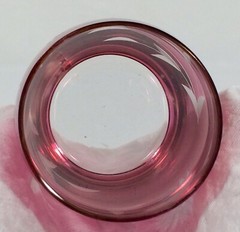 Vtg Cranberry Flash Cut to Clear Etched Sunflower Leaves Tumbler 7oz 3 1/4″ RARE