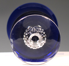 Morgantown Glass Co. – 6.5″ Urn Vase – Golf Ball Design – Ritz Blue (Cobalt)