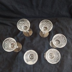 Vtg Waterford Crystal ALANA Decanter & 6 Liqueur Footed Shot Glasses 3.5″ Set