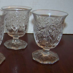 SET OF FOUR Perfect Vintage McKee «ROCK CRYSTAL» Egg Cups/Tumblers!!