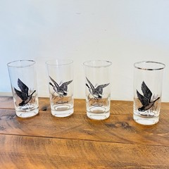 Set of 4 Federal Sportsman’s Beverage Set Hunting Game Birds High Ball Glasses