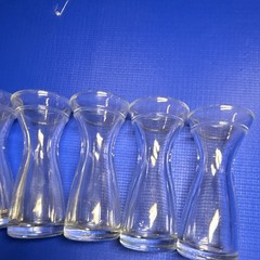 Unmarked 6-Piece Clear Glass Cordial Glass Set – 1 oz Capacity, Glass