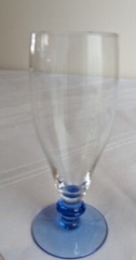 VINTAGE LOT OF 4 GLASS GOBLETS ~ MULTI COLORED STEM BASE CHAMPAGNE WINE PARFAIT