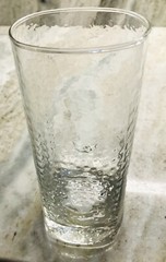 Vintage Style Libbey Crisa Clear Dimpled, Pinched Grip Glass Beer Tumbler 18oz