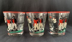3 Vintage MCM 1947 Libbey Charles Dicken’s Holiday Pickwick Lowball Barware