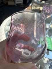 Set of 6 CRISTALLERIA FUMO Hand Made IN ITALY etched Wine Glasses