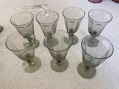 Lenox crystal Wine Glass Antique Jade Green 5” RARE FIND.