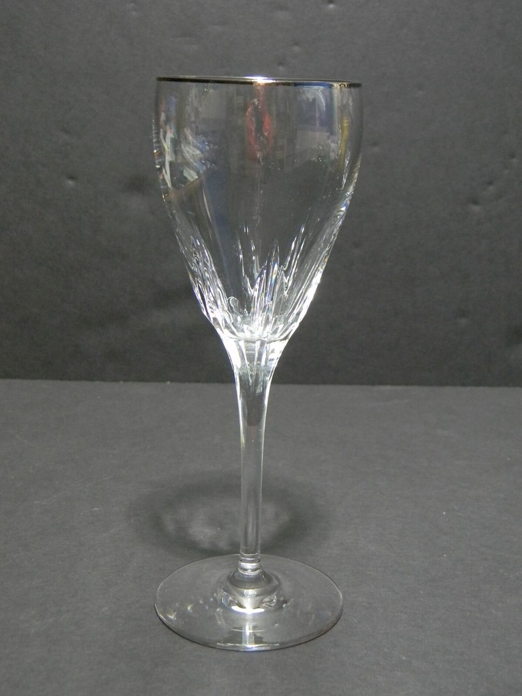 Lenox «Firelight Platinum» Lead Crystal Panel Cut Wine /Water & Iced Tea Glasses