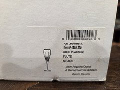 Reed & Barton Soho Crystal Champagne Flutes Set Of 6 – Original Box Beautiful
