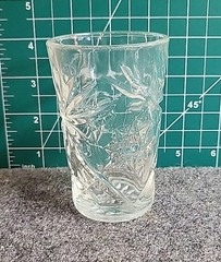 Vintage Anchor Hocking Star of David Juice Glass Approximately 3 3/4″ Tall