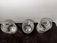 3 Anchor Hocking Vtg Drinking Glasses Butterflies Roses Frosted